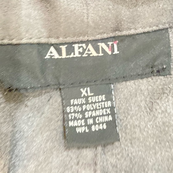 Alfani gray faux suede open front shawl collar jacket ruched sleeves size xl - Picture 7 of 7